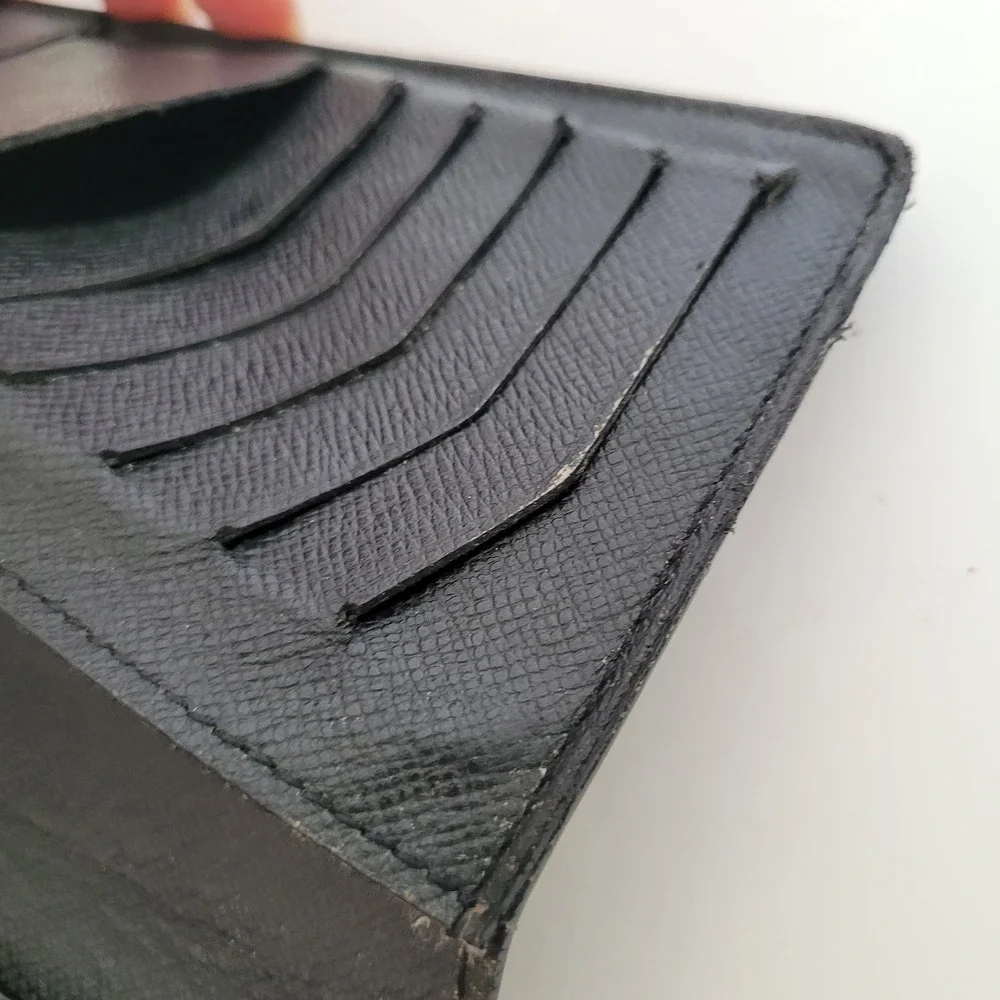 Louis Vuitton Wallet Taiga Leather Ardoise Black Long Bifold TA2141